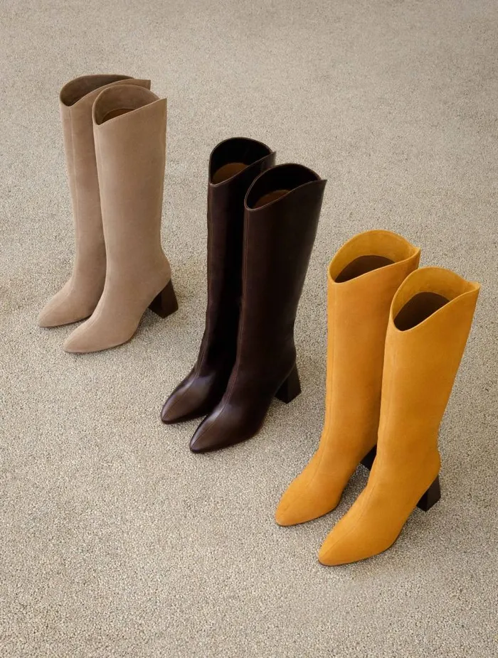 Women Knee High Boots Bobbies Indie Irish Coffee