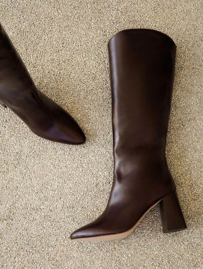 Women Knee High Boots Bobbies Indie Irish Coffee