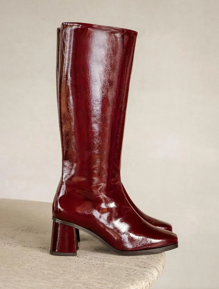 Women Knee High Boots Bobbies Lala Nebbiolo