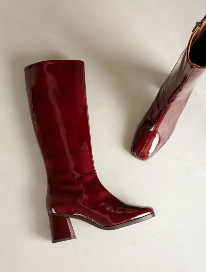 Women Knee High Boots Bobbies Lala Nebbiolo