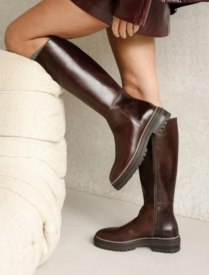 Women Knee High Boots Bobbies Perry Irish Coffee