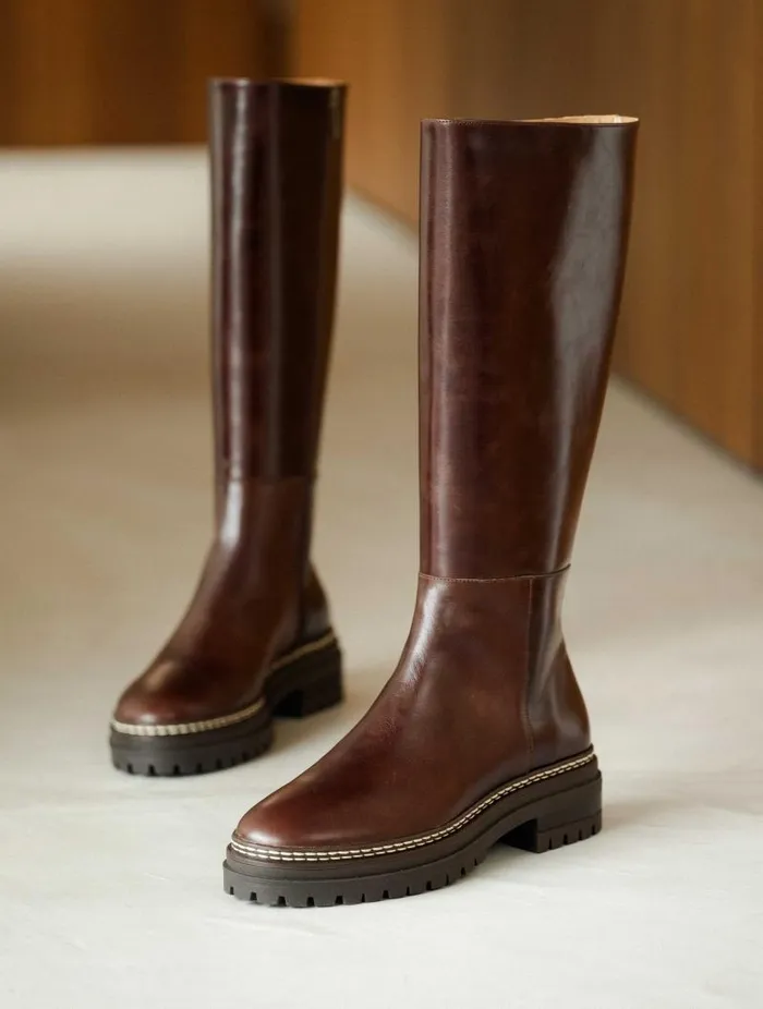 Women Knee High Boots Bobbies Perry Irish Coffee
