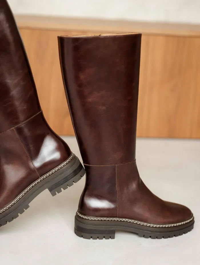 Women Knee High Boots Bobbies Perry Irish Coffee