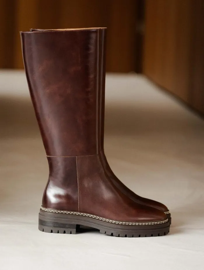 Women Knee High Boots Bobbies Perry Irish Coffee