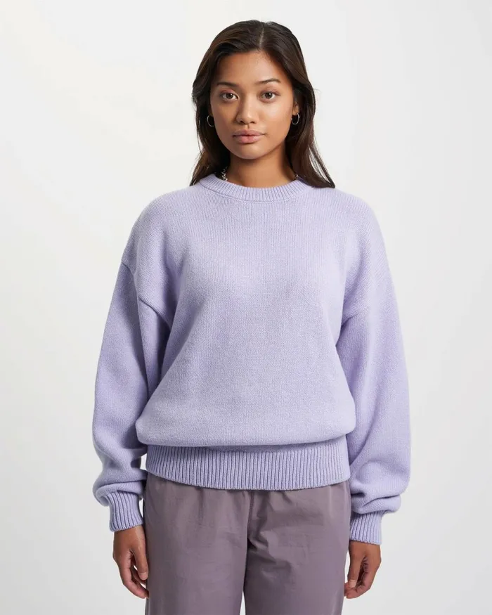 Women Knit Sweaters Colorful Standard Oversized Merino Wool Crew Dusty Olive