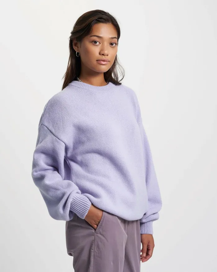 Women Knit Sweaters Colorful Standard Oversized Merino Wool Crew Dusty Olive