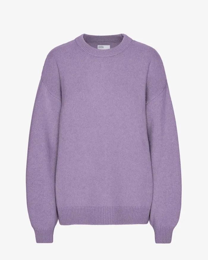 Women Knit Sweaters Colorful Standard Oversized Merino Wool Crew Purple Haze