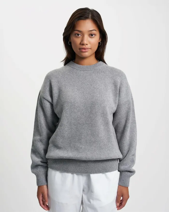 Women Knit Sweaters Colorful Standard Oversized Merino Wool Crew Purple Haze