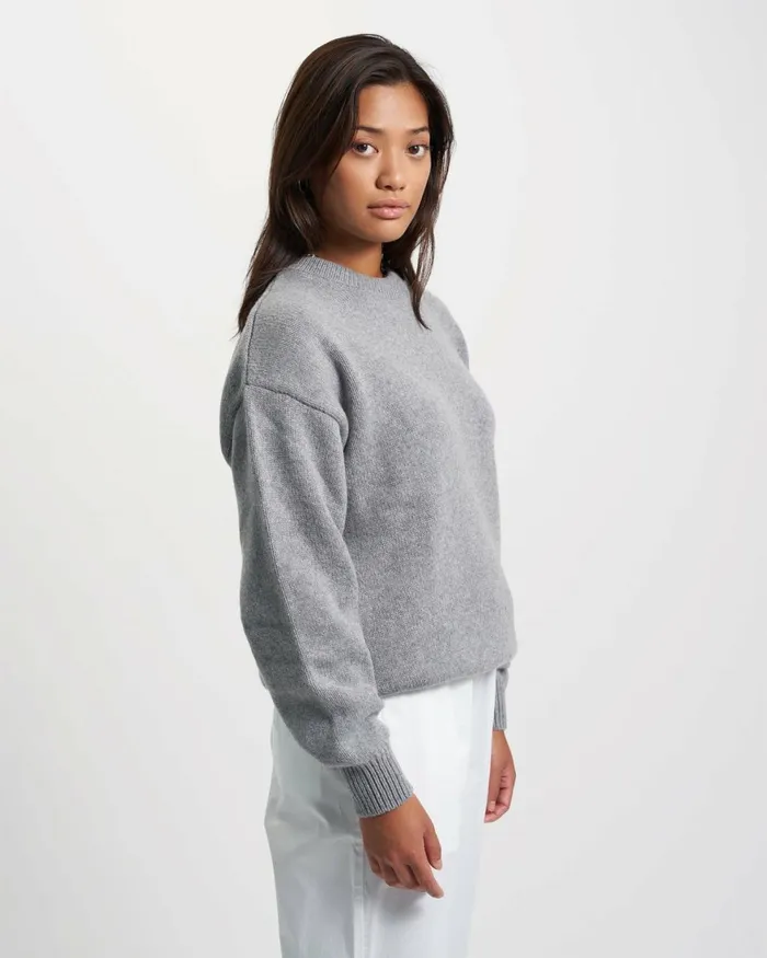 Women Knit Sweaters Colorful Standard Oversized Merino Wool Crew Purple Haze
