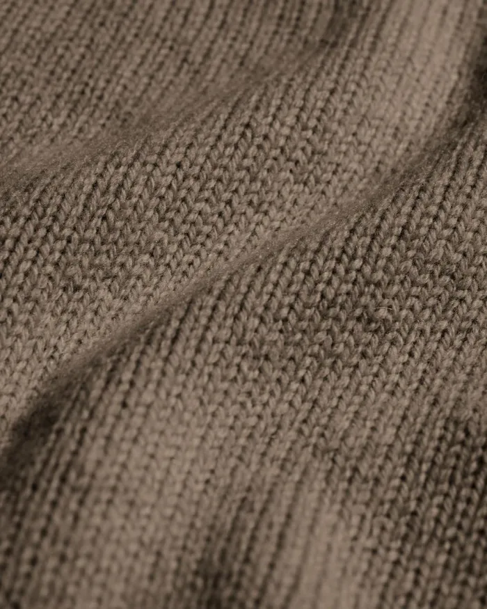 Women Knit Sweaters Colorful Standard Oversized Merino Wool Crew Warm Taupe