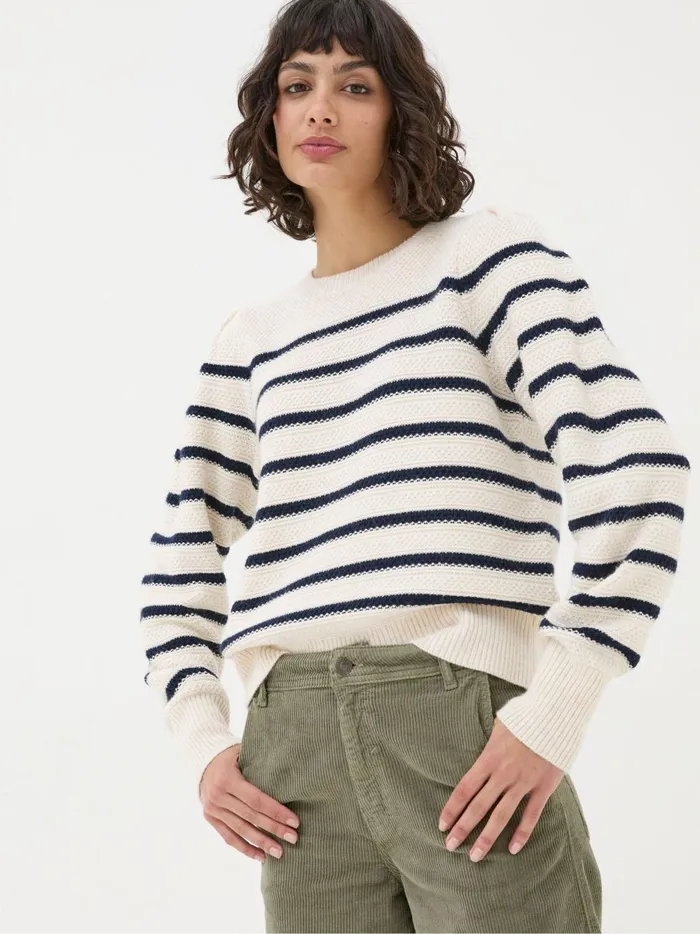 Women Knitwear Fat Face Eliana Cream Stripe Jumper