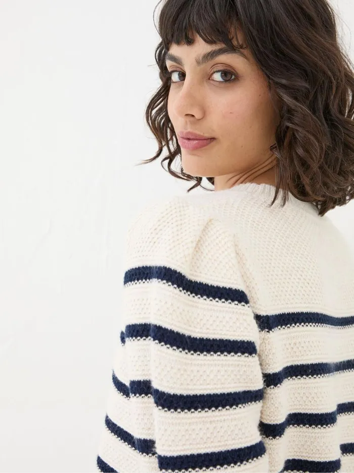Women Knitwear Fat Face Eliana Cream Stripe Jumper