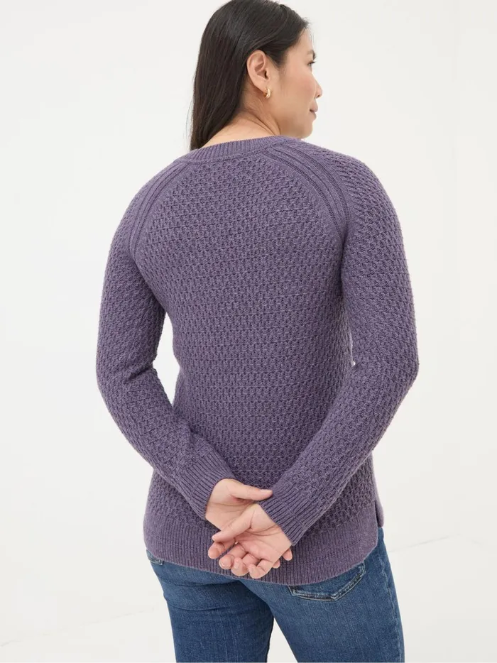 Women Knitwear Fat Face Ella Dark Purple Textured Jumper