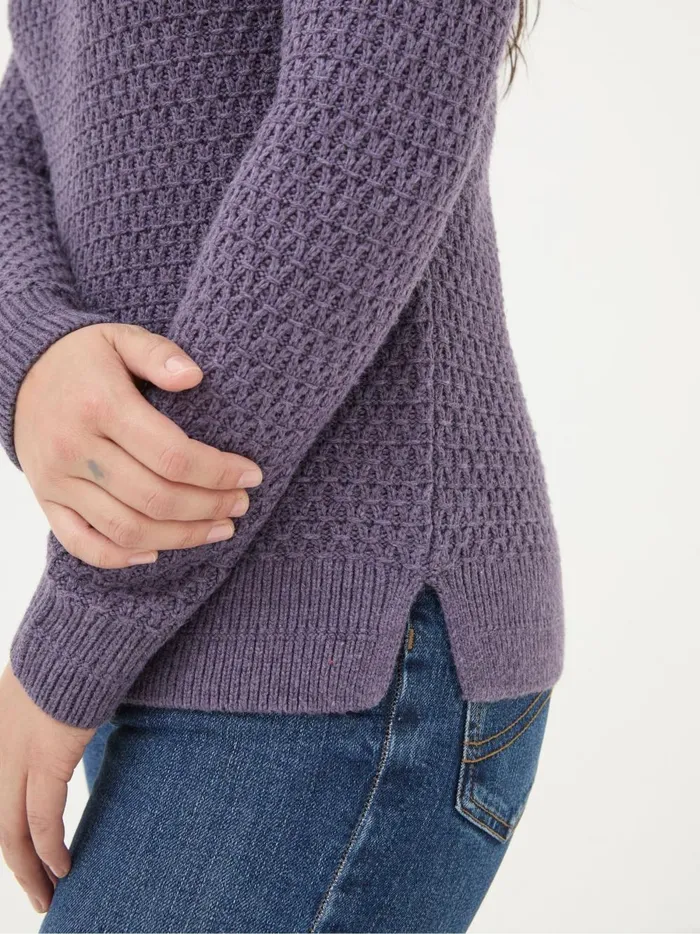 Women Knitwear Fat Face Ella Dark Purple Textured Jumper