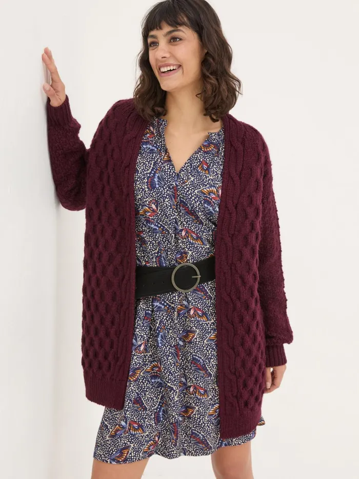Women Knitwear Fat Face Plum Purple Ezzie Cardigan