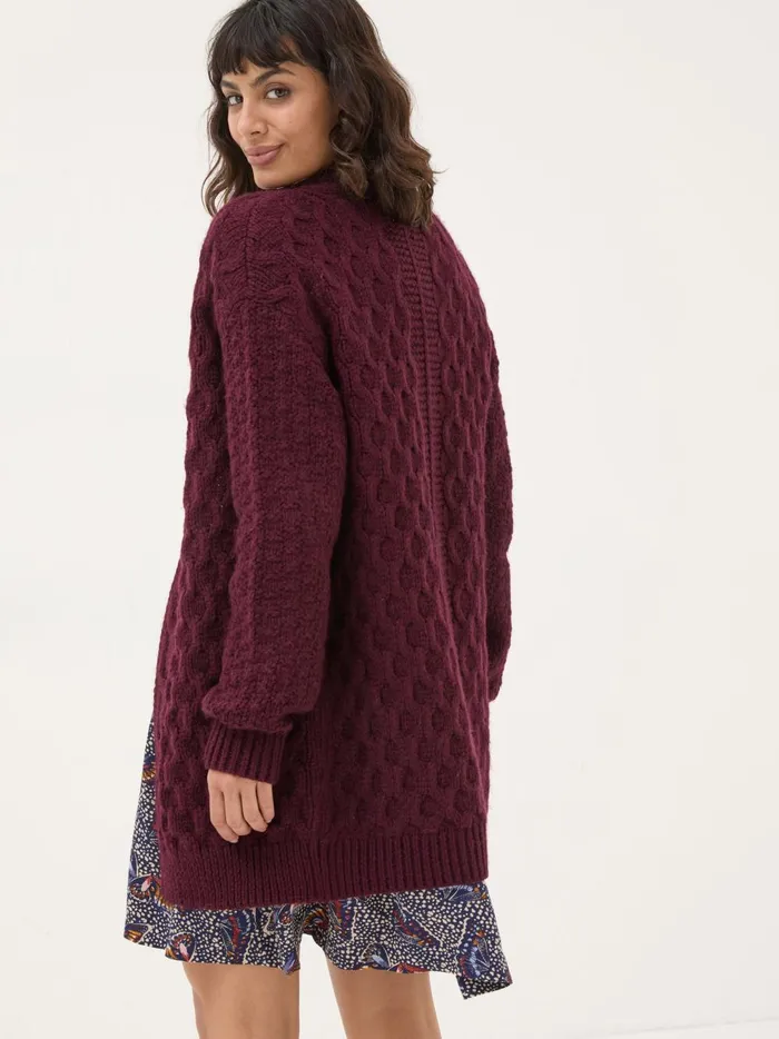 Women Knitwear Fat Face Plum Purple Ezzie Cardigan Women Knitwear Fat Face Plum Purple Ezzie Cardigan