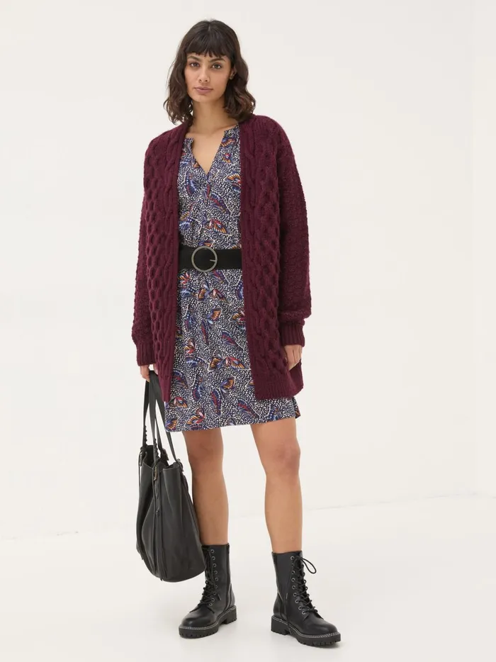 Women Knitwear Fat Face Plum Purple Ezzie Cardigan Women Knitwear Fat Face Plum Purple Ezzie Cardigan