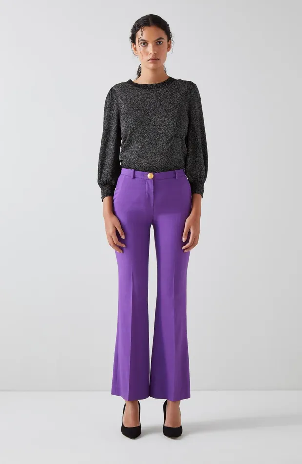 Women Knitwear LKBennett Diana Black Metallic Cotton And Sustainably Sourced Merino Jumper Multi