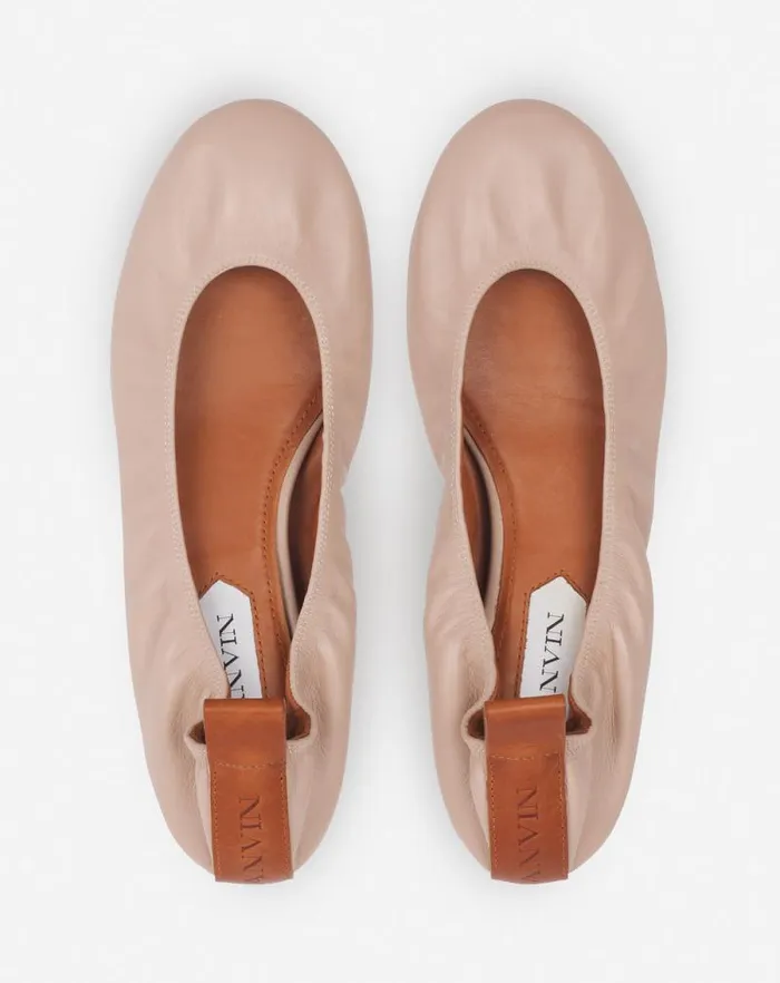 Women Lanvin Ballerinas The Leather Ballerina Flat Dark Beige Women Lanvin Ballerinas The Leather Ballerina Flat Dark Beige