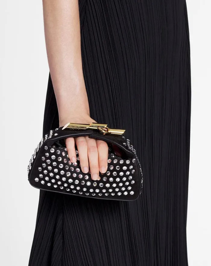 Women Lanvin Crossbody Bags and Shoulder Bags Haute Squence Leather Clutch Bag With Rhinestones Black Women Lanvin Crossbody Bags and Shoulder Bags Haute Squence Leather Clutch Bag With Rhinestones Black