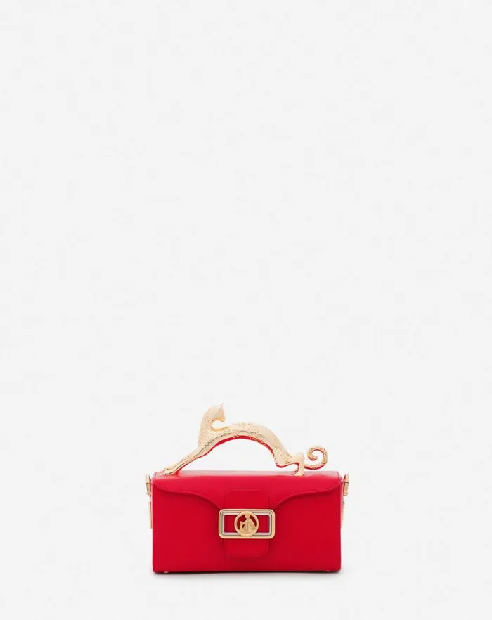 Women Lanvin Crossbody Bags and Shoulder Bags Leather Nano Pencil Cat Bag Flame Women Lanvin Crossbody Bags and Shoulder Bags Leather Nano Pencil Cat Bag Flame