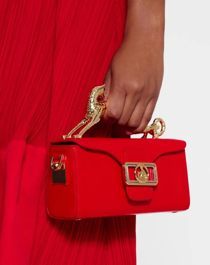 Women Lanvin Crossbody Bags and Shoulder Bags Leather Nano Pencil Cat Bag Flame Women Lanvin Crossbody Bags and Shoulder Bags Leather Nano Pencil Cat Bag Flame