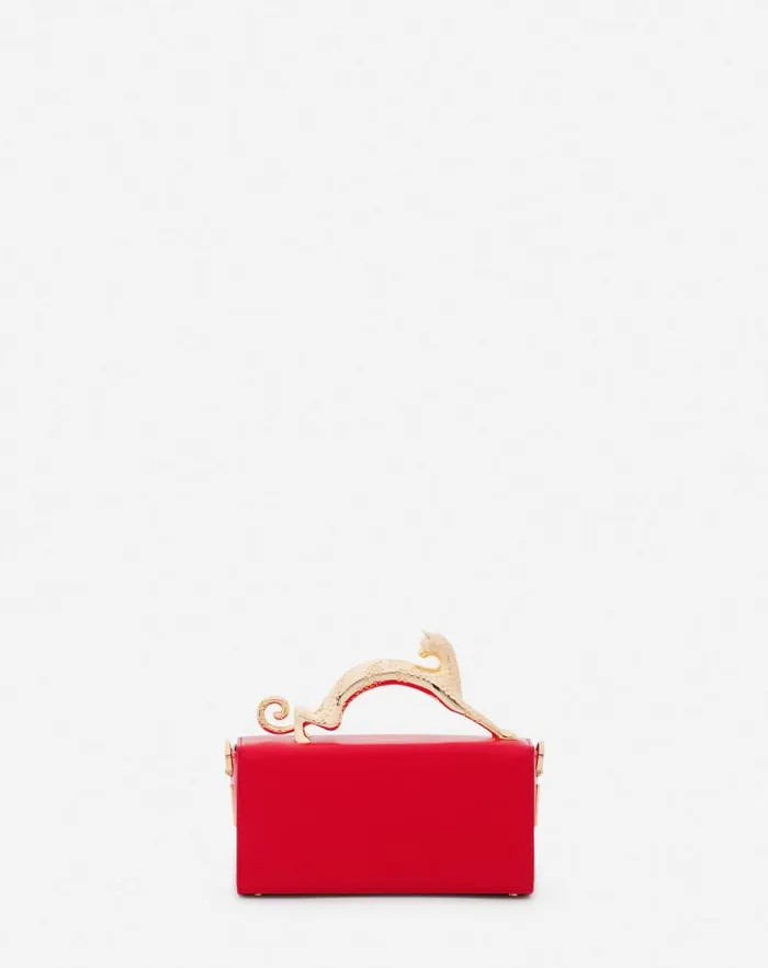 Women Lanvin Crossbody Bags and Shoulder Bags Leather Nano Pencil Cat Bag Flame Women Lanvin Crossbody Bags and Shoulder Bags Leather Nano Pencil Cat Bag Flame