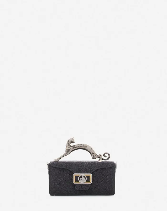 Women Lanvin Crossbody Bags and Shoulder Bags Nano Pencil Cat Bag In Suede Black Women Lanvin Crossbody Bags and Shoulder Bags Nano Pencil Cat Bag In Suede Black