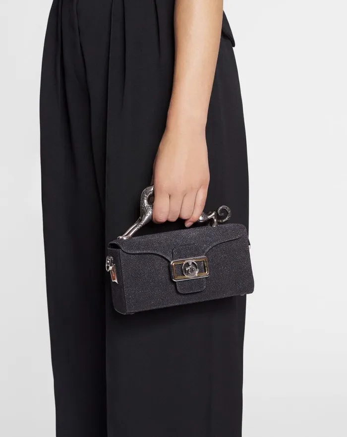 Women Lanvin Crossbody Bags and Shoulder Bags Nano Pencil Cat Bag In Suede Black Women Lanvin Crossbody Bags and Shoulder Bags Nano Pencil Cat Bag In Suede Black