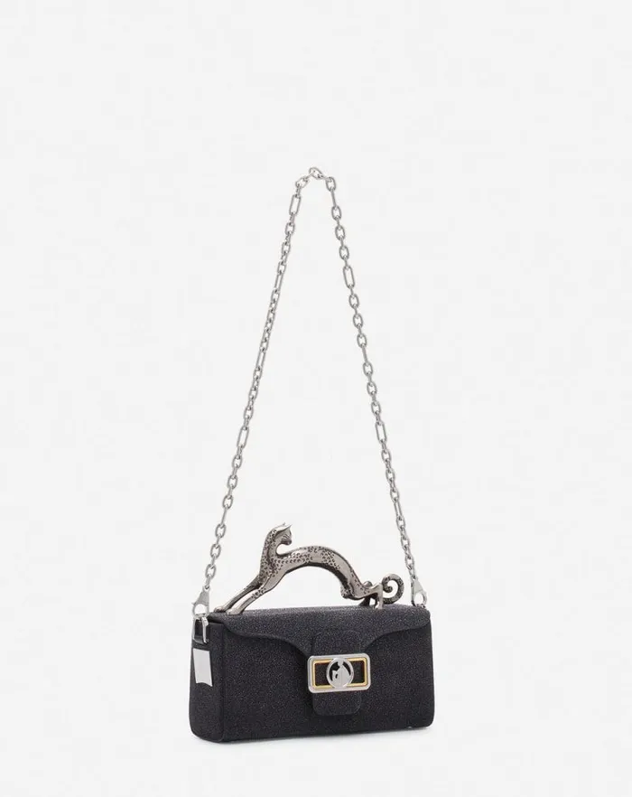 Women Lanvin Crossbody Bags and Shoulder Bags Nano Pencil Cat Bag In Suede Black Women Lanvin Crossbody Bags and Shoulder Bags Nano Pencil Cat Bag In Suede Black