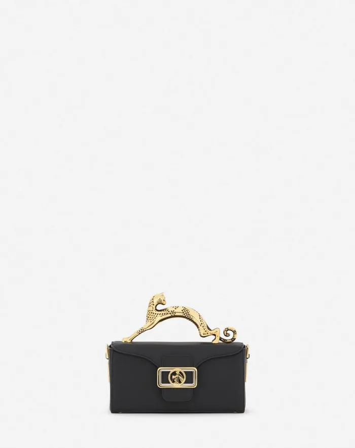 Women Lanvin Crossbody Bags and Shoulder Bags Nano Pencil Cat Leather Bag Black