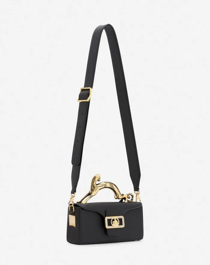 Women Lanvin Crossbody Bags and Shoulder Bags Nano Pencil Cat Leather Bag Black Women Lanvin Crossbody Bags and Shoulder Bags Nano Pencil Cat Leather Bag Black