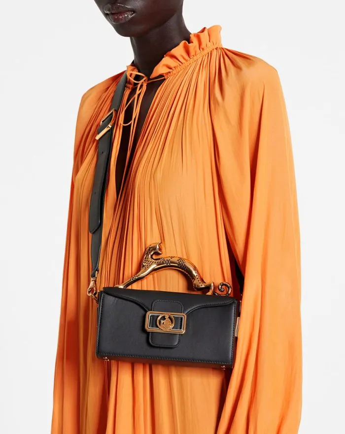 Women Lanvin Crossbody Bags and Shoulder Bags Nano Pencil Cat Leather Bag Black Women Lanvin Crossbody Bags and Shoulder Bags Nano Pencil Cat Leather Bag Black