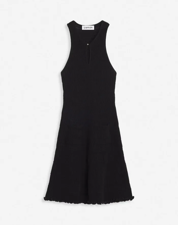 Women Lanvin Dresses Short Cotton Dress Black