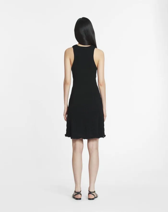 Women Lanvin Dresses Short Cotton Dress Black Women Lanvin Dresses Short Cotton Dress Black