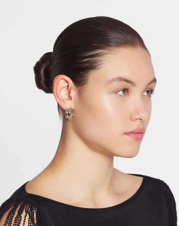 Women Lanvin Jewelry Squence Wave Rhinestone Earrings Silvergold Women Lanvin Jewelry Squence Wave Rhinestone Earrings Silvergold