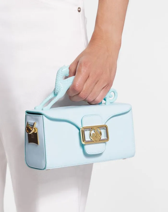 Women Lanvin Mini Bags and Clutches Leather Nano Pencil Cat Bag Lanvin Blue Women Lanvin Mini Bags and Clutches Leather Nano Pencil Cat Bag Lanvin Blue