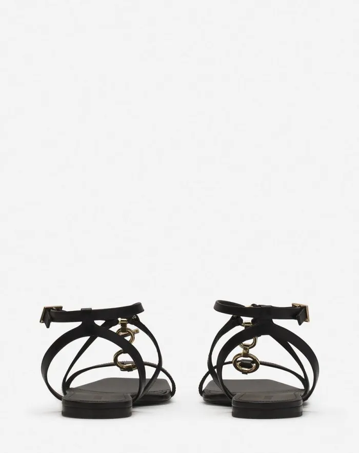 Women Lanvin Sandals and Mules Mesure Flat Leather Sandals Black Women Lanvin Sandals and Mules Mesure Flat Leather Sandals Black