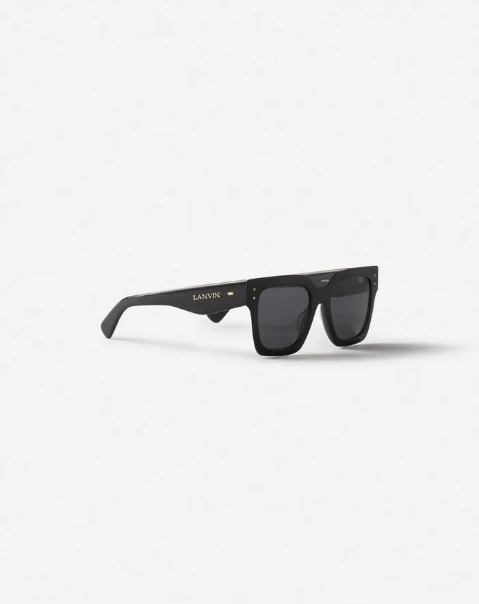 Women Lanvin Sunglasses Lunettes Maxi Rectangle Lanvin Signature Black