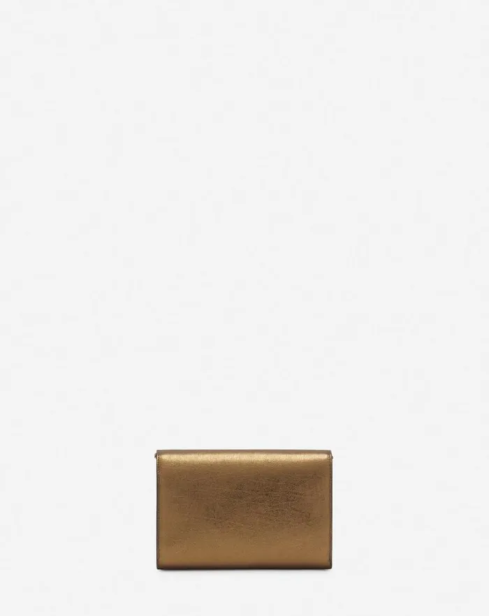 Women Lanvin Wallets and Small Leather Goods Concerto Arpge Wallet Bag In Metallic Grained Leather Bronze Women Lanvin Wallets and Small Leather Goods Concerto Arpge Wallet Bag In Metallic Grained Leather Bronze