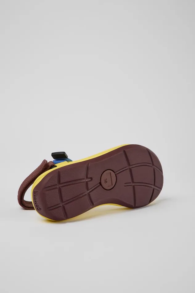 Women Match Yellow Blue And Burgundy Sandals Camper Flat Shoes Women Match Yellow Blue And Burgundy Sandals Camper Flat Shoes