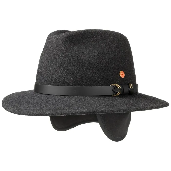 WomenMen Felt Hats Mayser Earflap Georgia Outdoor Hat Anthracite