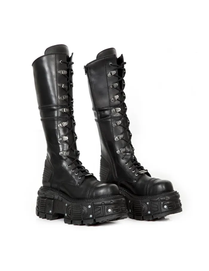 WomenMen High Boot Imperfect With Laces MTank004C5 New Rock Boots