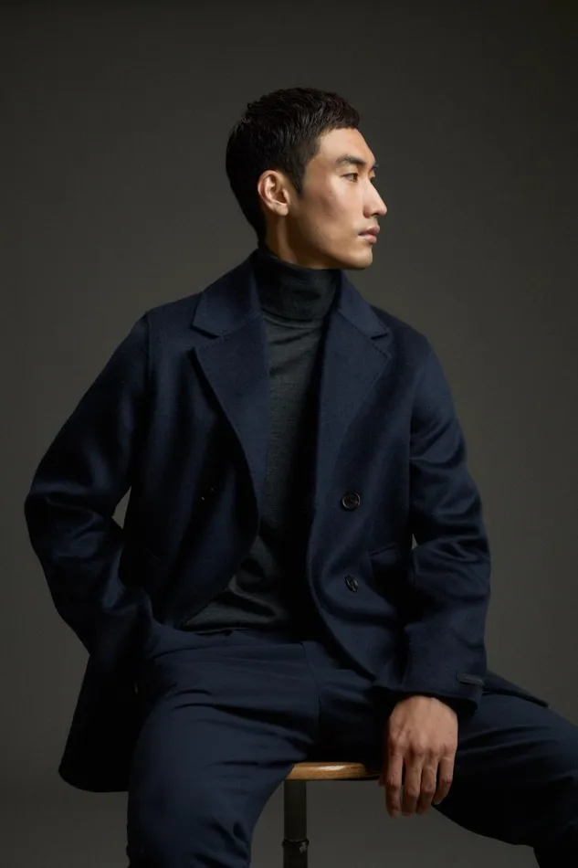 WomenMen Navy Blue Ceres Jacket Ecoalf Onepointzero