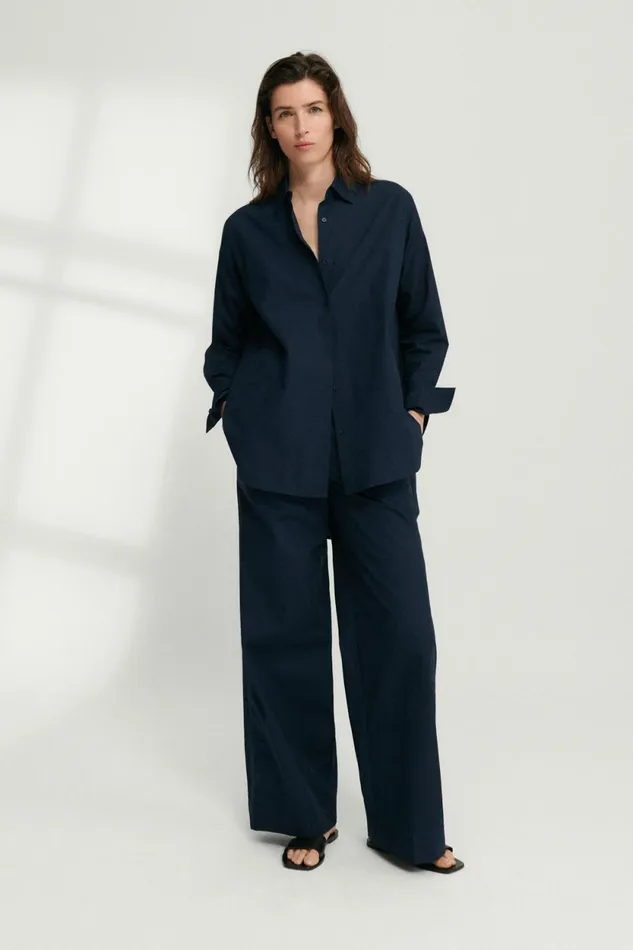 WomenMen Olaya Shirt Deep Navy Ecoalf Onepointzero