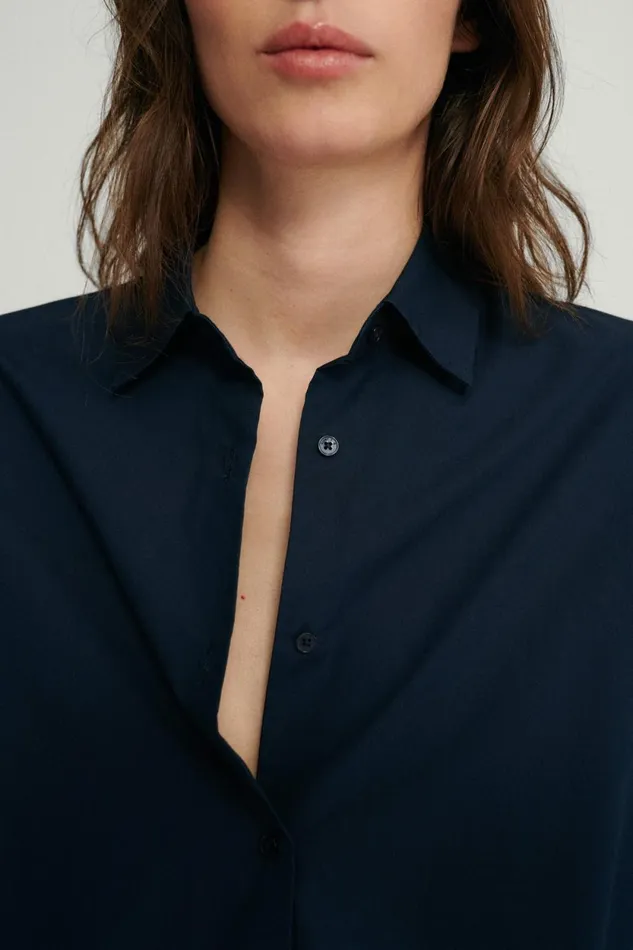 WomenMen Olaya Shirt Deep Navy Ecoalf Onepointzero