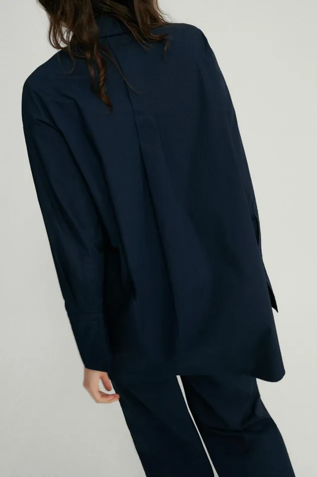 WomenMen Olaya Shirt Deep Navy Ecoalf Onepointzero