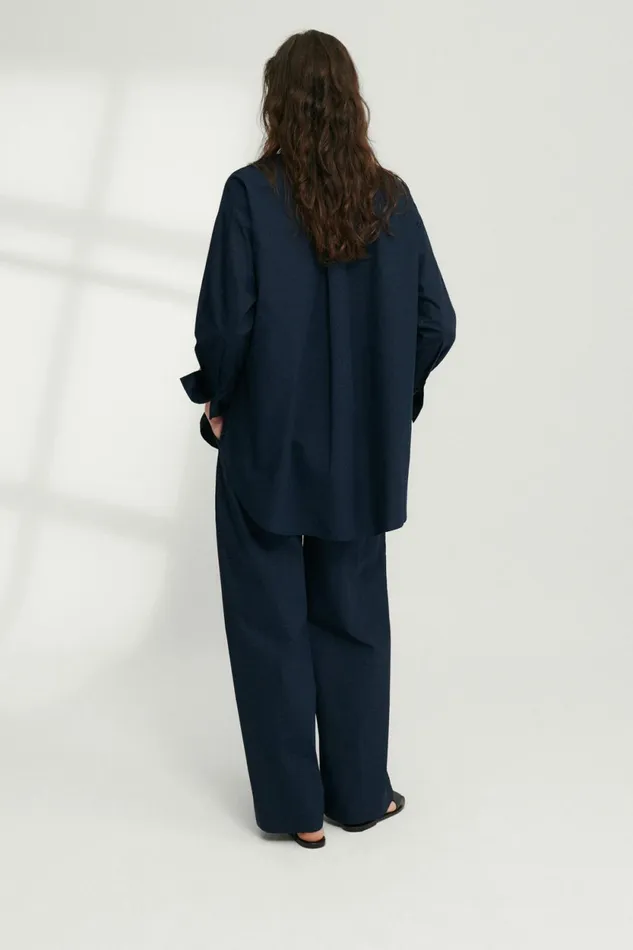 WomenMen Olaya Shirt Deep Navy Ecoalf Onepointzero