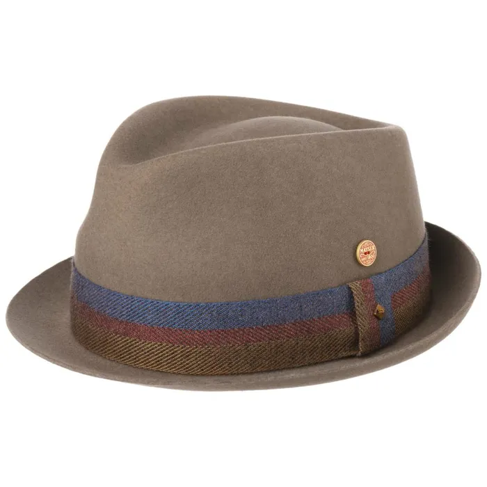 WomenMen Pork Pie Hats Mayser Samu Soft Pork Pie Wool Hat Light Brown