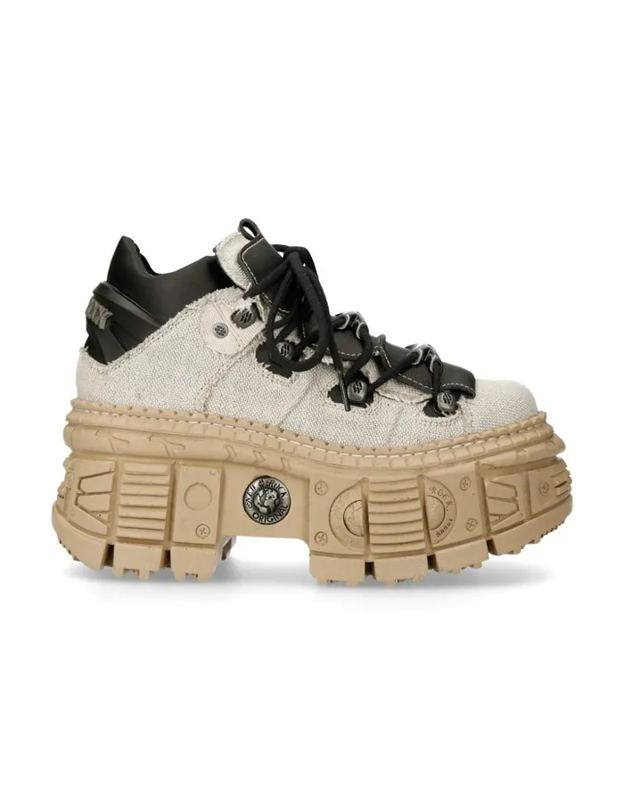 WomenMen Shoe Black Tank With Laces MWall106V9 New Rock Booties WomenMen Shoe Black Tank With Laces MWall106V9 New Rock Booties